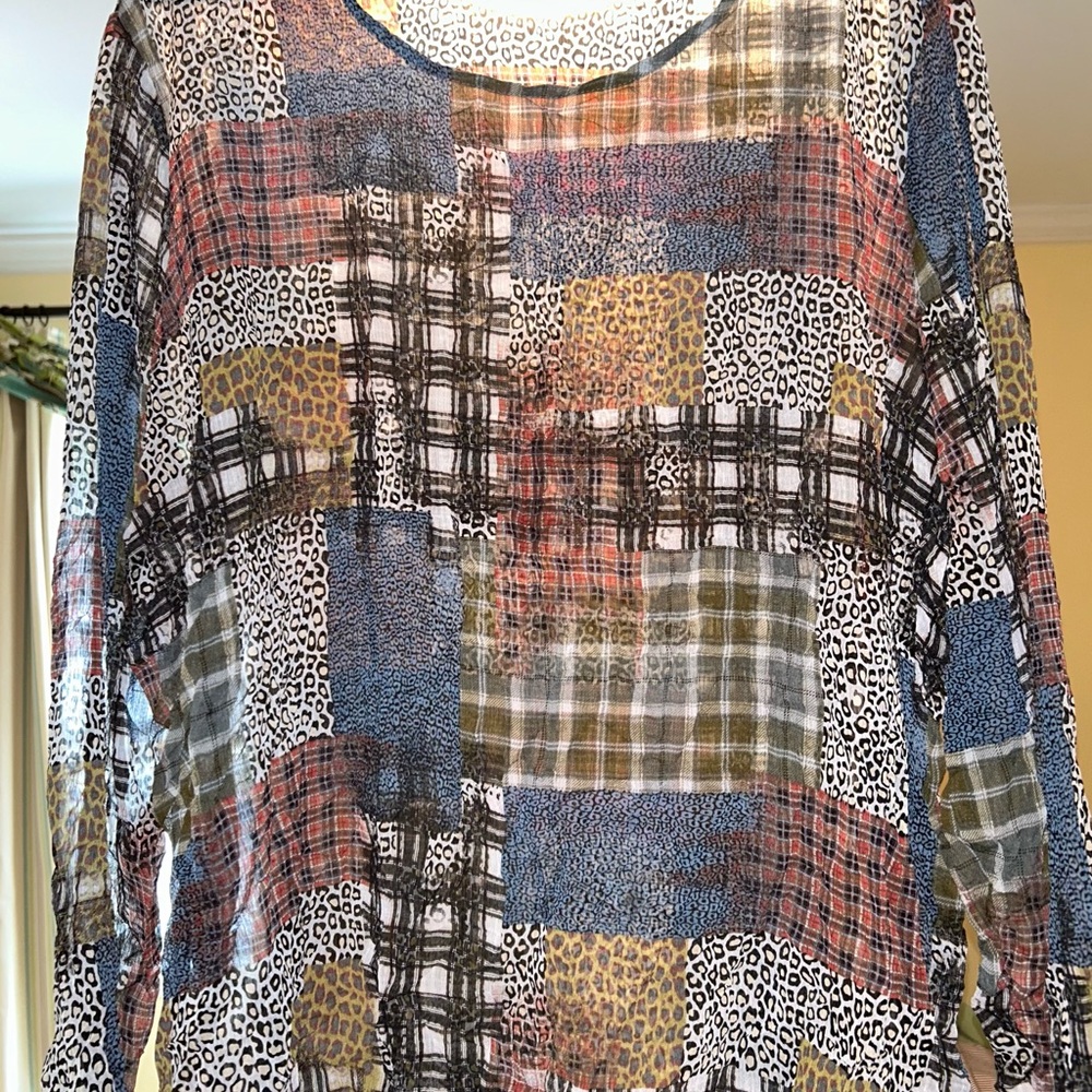 Chic Patchwork Long Sleeve Women's Blouse